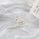 MENGJIQIAO New Design Fashion Metal Rinestone Piercing Stud Earrings For Women Girls Geometric Ear Hook Bijoux Brincos Jewelry daiiibabyyy