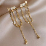 Vintage Gold Color Geometric Long Tassel Earrings For Women Trendy Exquisite Butterfly Dangle Earrings Party Jewelry Pendientes daiiibabyyy