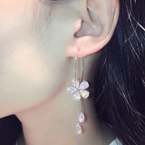 Fashion Gorgeous Transparent Zircon Flower Teardrop Women Earring Noble Crystal Zirconia Stud Earrings Jewelry Accessroeis daiiibabyyy