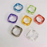 Daiiibabyyy New Korea Rings For Women Jewelry Resin Acrylic Transparent Multicolor Index Finger Accessories Fashion Girls Gifts Bague