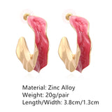 New Mutilcolor Enamel Pearl Circel Geometric Dripping Oil Metal  Hoop Earrings for Women Girls Travel Jewelry HUANZHI 2022 daiiibabyyy