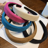Retro Korean Style Headband Check Headband Wide Corduroy Twill Hairbands Korean Head Wrap Elegant Hair Hoop Hair Accessories daiiibabyyy
