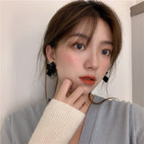 Earrings for Women Black Retro Bow Earrings Fashion Student Style Lightweight Earrings Jewelry Accessories Wholesale daiiibabyyy