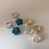 New Korean Fashion Simple Transparent Color Acrylic Resin Flower Earrings For Women Girls personality All-match Party Jewelry daiiibabyyy