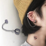 2022 New Vintage Punk Silver Color Chain Earrings Clip Ear Jewelry For Women Men Hip hop Jewelry Girls Fashion Simple Brincos