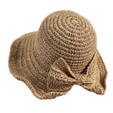 Womens Straw Hat Sun Hat for Women Beach Cap Summer Hats UV Protection, Ladies Foldable Fashion Bow Hats Brimmed daiiibabyyy