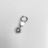 1PCS Fashion Reflective Imitation Pearl Small Sun Drop Earrings Stainless Steel Pendant Jewelry For Women Trendy Dangle Earring daiiibabyyy