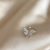 New Fashion Butterfly Clip Earrings Ear hook Copper Ear Clips Earring No Piercing Crystal Ear Cuff For Women Girls Jewelry Gifts daiiibabyyy