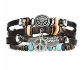 Vintage Black Leather Bracelets For Men Fashion Hollow Triangle Leather Bracelet & Bangles Multilayer Wide Wrap Jewelry 2022 daiiibabyyy