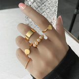2021 New Retro Star Moon Ring Set Ring For Women European And American Female Joint Ring Ins Fashion Popular Gift Banquet daiiibabyyy