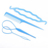 Popular 1SET Ponytail Creator Plastic Loop Styling Tools Black Topsy Pony Topsy Tail Clip Hair Braid Maker Styling Tool Fashion daiiibabyyy