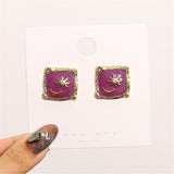 New creative design oil painting retro wind sun moon ear stud, the earrings of Korean temperament fashion woman 2022