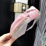 Korean Style Fashion Headband Fashion Korean Headband Popular Pretty Knotted Headband Hair Band Chain Bicolor Headband daiiibabyyy