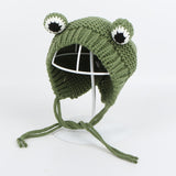 Solid color Cartoon frog knitted hat winter warm hat Skullies cap beanie hat for kid boy and girl 75