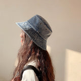 Harajuku Washed Denim Bucket Hat For Women Men Panama Outdoors Hip Hop Caps Vintage Fisherman Hat Street ware Hat Cap
