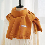 Women Scarf Pashmina Winter Soft Lady Female Shawls Wraps Solid Color Female Knitted Wool Long Scarf Thicken Keep Warm daiiibabyyy