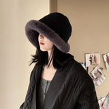 Women's Fashion Hats 2022 Plush Fashion Warm Plush Bucket Hat Designer Fisherman Hat  Gorras De Invierno Para Mujer  Wool daiiibabyyy