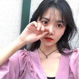 Daiiibabyyy Fashion Natural Strawberry Crystal Necklace Women Korean Simple  Rope Chain Kawaii Choker Vintage Jewelry