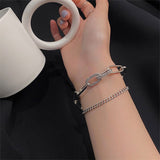 Bracelet for Women Fashion Crystal Chain Double Bracelet Hip Hop Simple Geometry Bracelet Jewelry Accessories Wholesale daiiibabyyy