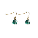 Daiiibabyyy Vintage Colorful Cube Transparent Crystal Pendant Earring For Women Fashion Simple Exquisite Cute Ear Studs All-match Jewelry