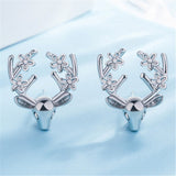 2021 New Fashion Cute Christmas Elk Stud Earrings for Women Temperament Crystal Deer Earrings Girls New Year Party Jewelry Gifts daiiibabyyy