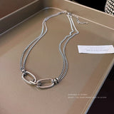 Cool Style Girl Titanium Steel Necklace For Women Design Sense Hip-Hop Personality Clavicle Chain Senior Sweater Chain Jewelry daiiibabyyy