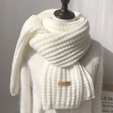 Winter  Fashion Female Millet Grain Solid Color Couple Student Shawl Warm Knitted Woolen Hat and Scarf Set Gorros Invierno Mujer daiiibabyyy