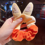 Fashion Double Color Large Intestine Ring Plush Rabbit Ears Large Intestine Hair Ring Elastic  Cartoon Animal Hair Rope daiiibabyyy