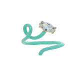 8 Colors Wrapped The Wire Band Colorful Single Tear Drop Marquise Stone Open Adjusted Ring For Women