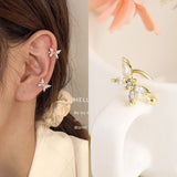 New Fashion Butterfly Clip Earrings Ear hook Copper Ear Clips Earring No Piercing Crystal Ear Cuff For Women Girls Jewelry Gifts daiiibabyyy