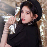 Winter Women Fashion Beret Hat Star Same Style All-match Retro Five-pointed Star Octagonal Painter Hat Winter for Women Leather