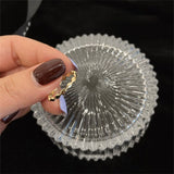 FFLACELL Fashion Luxury BlingBling Inlaid Rhinestone Zircon Ring Korean Personality Exquisite Simple Party Engagement Jewelry daiiibabyyy