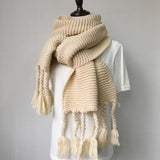 Oversize Winter Scarf for Women Wool Scarves Soft Warm Handmade Winter Poncho Black Men's Cashmere Scarfs Female Shawl Pashmina daiiibabyyy