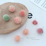 s925 Korean Lovely Fruit Earrings Creative Funny Flocking fruit earrings Cute Fun Earring Ear Jewelry personality Gift серьги daiiibabyyy