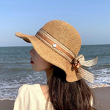 Fashion Women Lace Flowers Church Hat With Floral Summer Wide Brim Cap Elegant Sun Hats Beach Sun Protection Caps