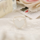 Romantic Simple Red Black Heart-shaped Metal Ring Fashion Cute Wedding Gold Color Ring For Women Punk Party Jewelry Gift daiiibabyyy