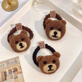 New Women Girls Cute Nylon Cartoon Bear Elastic Hair Bands Children Lovely Soft Scrunchies Rubber Bands Kids Hair Accessories daiiibabyyy