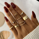 2021 New Retro Star Moon Ring Set Ring For Women European And American Female Joint Ring Ins Fashion Popular Gift Banquet daiiibabyyy