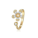 Daiiibabyyy Fashion Rhinestone Flower Butterfly Open Rings For Women New Jewelry Creative Adjustable Ring