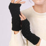 Women Half Finger Knitting Gloves for Woman Winter Soft Warm Knitting Arm Work Glove Soft Warm Mittens Fingerless Girl Gloves daiiibabyyy