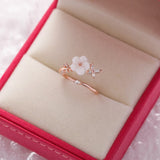 New Fashion Crystal Flower Branch Leaf Adjustable Finger Rings for Women Rose Gold Zircon Open Ring Glamour Wedding Jewelry Gift daiiibabyyy
