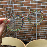 Myopia Hyperopia Women Sunglasses Vintage clear lens glasses ladies luxury rhinestone eyeglasses men optical Shades daiiibabyyy