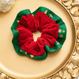 Elastic Hair Bands Christmas Style Scrunchies Soft Hair Tie Flannel Hair Rope Winter Xmas Hair Accessories Ponytail Holder daiiibabyyy