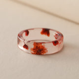 DIY Dried Flowers Epoxy Rings Cute Transparent Resin Ring for Women Girls Romantic Gifts Party Handmake Jewelry Fashion Ring daiiibabyyy