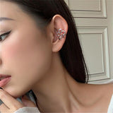 Daiiibabyyy Punk Fairy Clip Earrings For Women Goth Irregular Flower Metal Ear Cuffs Unusual Design No Piercing Earrings Korean Fashion