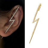New Ear Needle Wrap Crawler Hook Earrings for Women Surround Auricle Diagonal Stud Copper Inlaid Zircon Piercing Earrings /1 Pc daiiibabyyy