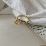 Rings for Women Light Luxury Geometric Belt Style Ring Crystal Fashion Simple Party Jewelry Accessories Wholesale daiiibabyyy