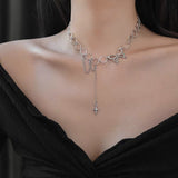 2022 Fashion Asymmetric Lock Necklace for Women Twist Gold Silver Color Chunky Thick Lock Choker Chain Necklaces Party Jewelry daiiibabyyy