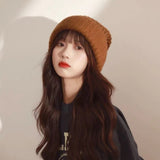 Winter  Fashion Female Millet Grain Solid Color Couple Student Shawl Warm Knitted Woolen Hat and Scarf Set Gorros Invierno Mujer daiiibabyyy