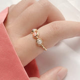 Bohemian Mini Beads Rings For Women Fashion Jewelry Gift Multi Color Crystal Freshwater Pearl Handmade Rings Elastic Adjustable daiiibabyyy